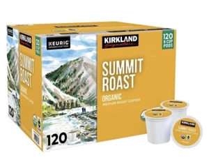 Kirkland Signature Organic Medium Roast Coffee K Cup Pods Summit Roast 120 Ct. - Picture 1 of 9