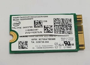Intel Centrino Advanced WLAN Karte 62205ANSFF 04W3769 N-6205 X1 Carbon 1. Gen - Bild 1 von 3