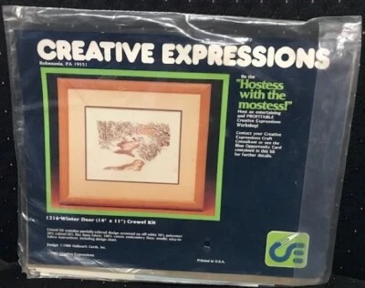 Creative Expressions 1216 Winter Deer Vintage Crewel Kit - Nuevo Foto 1 de 2