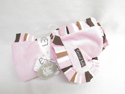 Trend Lab Baby Blanket Pink Brown Ruffle - Image 1 of 3