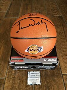 James Worthy Signed Spalding Lakers Logo Game Replica NBA Basketball - SS COA