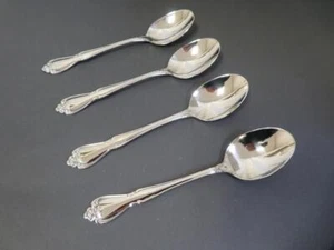 Lot of 4 Oneida True Rose Arbor Spoons Stainless 18/8 Vietnam 6.75" - Picture 1 of 4