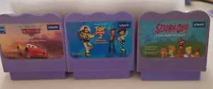 3 Vtech Vsmile games Disney Cars Toy Story 2 Scooby Doo cleaned tested&work fine - Picture 1 of 24
