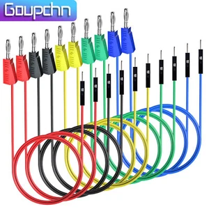 10PCS 4mm Stackable Banana Plug to Breadboard Silicone Jumper Wire Soft Flexible - Picture 1 of 10