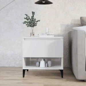 High Gloss Side Table Wooden Sofa Lounge Lamp Bed Bedside Storage Coffee Drawers - Picture 1 of 12