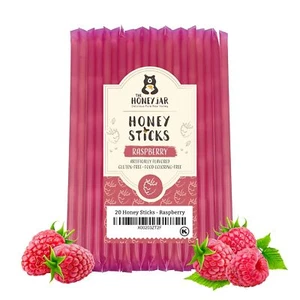 The Honey Jar Raspberry Flavored Honey Sticks - Pure Honey Straws For Tea, or a - Picture 1 of 1