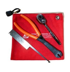 AIRCRAFT TOOL HI LOK PLIERS / RATCHET / DIPPER - GAUGE KIT IN AES STORAGE POUCH - Picture 1 of 1
