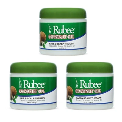 Aceite de coco Rubee terapia para cabello y cuero cabelludo 16 OZ - Paquete de 3 Foto 1 de 3