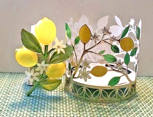 LEMON & DAISY CANDLE HOLDER SLEEVE 3 WICK & FRAGRANCE PLUG SET BATH BODY WORKS - Picture 1 of 3