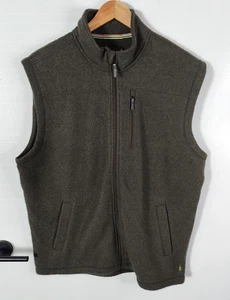 Smartwool Wool Blend Full Zip Vest Green Mens Size XXL Hiking Outdoors Logo - Picture 1 of 8