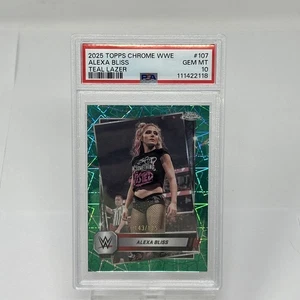 2025 Topps Chrome WWE Alexa Bliss #107 Teal Laser Refractor /175 PSA 10 POP 2 - Bild 1 von 2