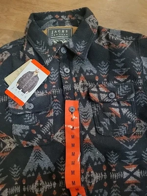 Jachs New York Jacket Wool Blend Sherpa Lined Aztec Southwest Mens Med Shacket - Image 1 of 4