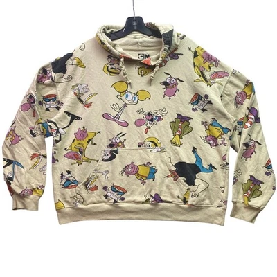 Cartoon Network Hoodie Womens 2XL Sweatshirt AOP Character Grim Pull Over Crop - Image 1 of 4