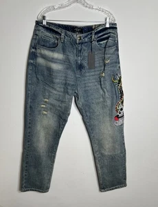 Ed Hardy New York City Azul Calce Ajustado Talla 36 - Imagen 1 de 11