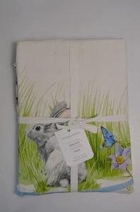 Williams Sonoma Floral Meadow Tablecloth NWT Easter Bunny Rabbit New 90" Round - Picture 1 of 11