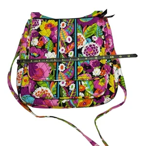 Vera Bradley Saddle Magnetic Flap Crossbody Multicolor Quilted Floral Bag Neu ohne Etikett - Bild 1 von 12