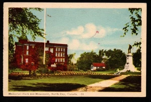 SELTENE UNBENUTZTE GEDENKPARK UND EIN DENKMAL IN NORTH BAY, KANADA #33 POSTKARTE - Bild 1 von 2
