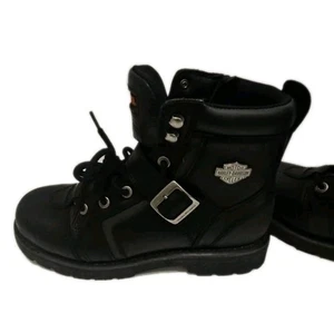 Harley-Davidson Men’s Leather Motorcycle Boots Black Size 10 Harness - Picture 1 of 16