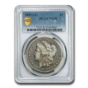 1893-CC Morgan Dollar VG-8 PCGS - Bild 1 von 3