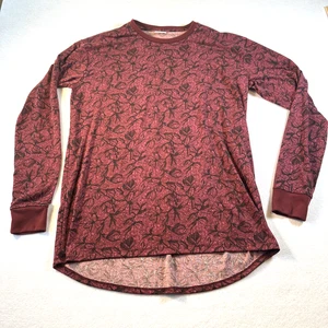 Lularoe floral burgany and black Womens long sleeve shirt Size L - Picture 1 of 8