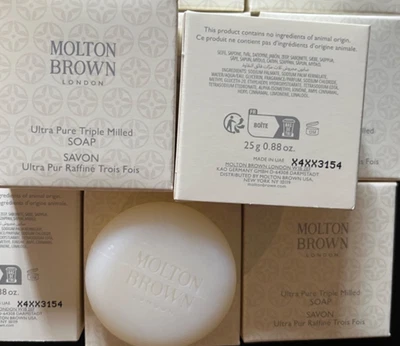 PURE Molton Brown Triple Milled Soap Boxed Mini Size .88oz/25g Set of 8 New