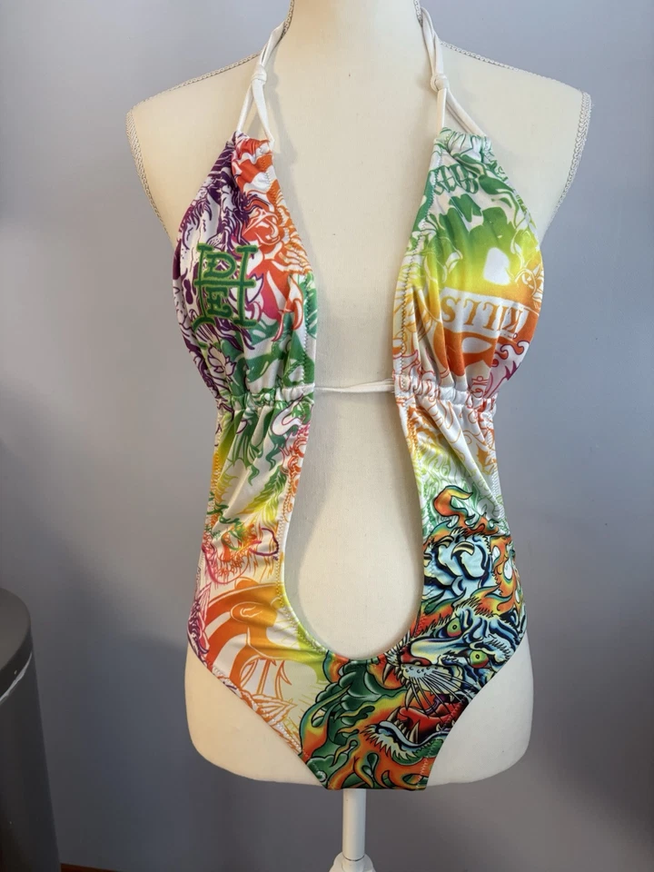 Ed Hardy Monokini Rare By Christian Audigier  Size Small Mermaid/Tiger EUC - Image 1 of 4