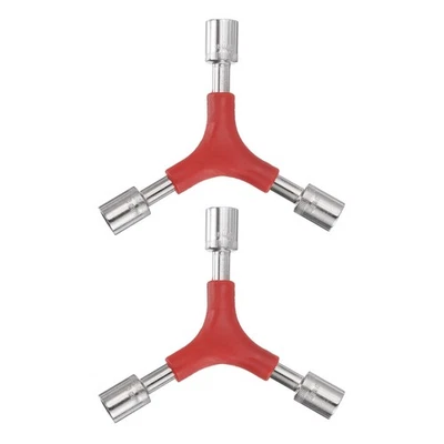 2pcs Y-Shaped 3 Way Bike Hex Wrench 8/9/10mm Y-Type Socket Wrench Tool, Red - Image 1 of 4