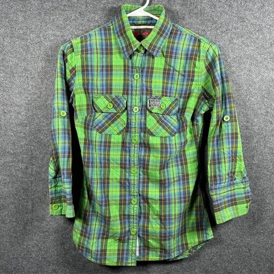 Superdry Mujer Co. Cuadros Abotonados Color Verde Talla Pequeña Foto 1 de 4