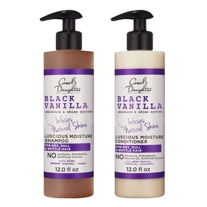 Black Vanilla Sulfate Free Shampoo und Conditioner Set für lockige, wellige oder Nat... - Bild 1 von 8