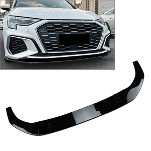 1pc Glossy Black Front Bumper Lip Splitter Spoiler For Audi A3 8Y S3 2021-2023 - Picture 1 of 7