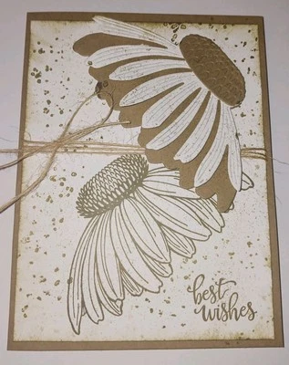 Premade Card With Envelope - Coneflower Best Wishes - Image 1 of 3