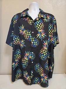 Camisa para hombre piña hawaiana con cuello abotonado talla adulto 4XL 100 % poliéster - Imagen 1 de 10