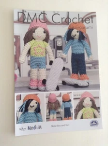 DMC Amigurumi Skater Boy & Girl Natura Just Cotton Medium Crochet Pattern - Picture 1 of 5