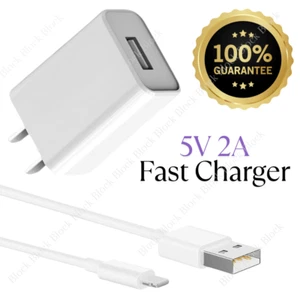 USB Wall Charger Block Fast Charging Cable For iPhone 6 7 8 X XR XS 11 12 13 14 - Picture 1 of 18