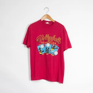 Camiseta De Colección Años 90 Voleibol Triatlón XL Arte Deportivo Envejecido Puntada Única - Imagen 1 de 7