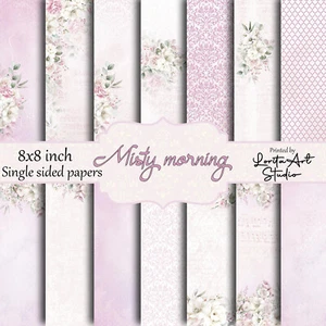 Gentle floral collection, pink basic paper pads, wedding scrapbook paper pads - Picture 1 of 8