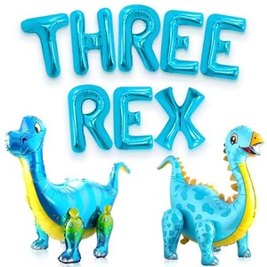 KatchOn Big Blue Three Rex Balloons - 35 Inch Pack of 10 | Blue Dinosaur Ball... - Picture 1 of 9