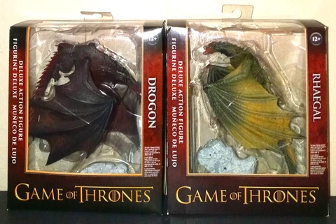 Mcfarlane Toys Game of Thrones Drogon & Rhaegal Deluxe Dragon Figures Sealed Cover