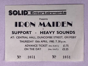 Iron Maiden Paul DiAnno Ticket Complete Unused maiden Tour 1980 Grimsby 1980 - Picture 1 of 14