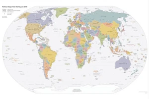 61x91cm Map Of The World Print Poster Wall Mural Decor For Travel Education - Picture 1 of 13