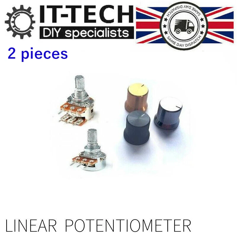 Linear Mono Stereo B Pot Potentiometer B1K B2K B5K B10K B20K B50K B100K B1M 2pcs - Image 1 of 1