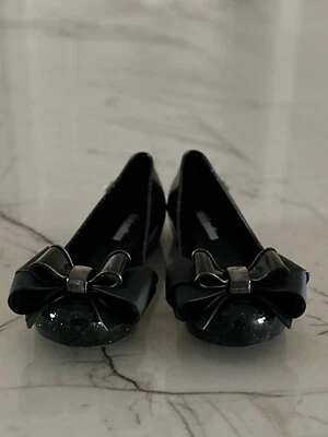 Mini Melissa Ultragirl Sweet IX Zapatos para Niña EE. UU. Talla 13 Negros con Lazo Foto 1 de 3