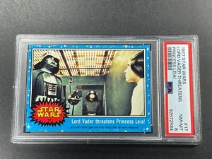 LORD VADER THREATENS PRINCESS LEIA 1977 STAR WARS #17 VINTAGE CARD NM-MINT PSA 8 - Picture 1 of 6