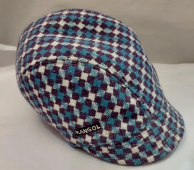 Sombrero de Newsboy Kangol Heritage Tweed Deeto Tejido Púrpura Azul Cuadros Pequeño  Foto 1 de 4