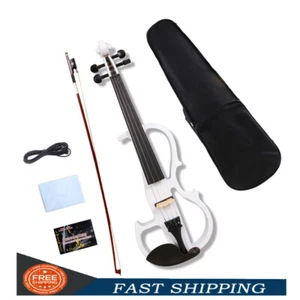 Electric Viola Handmade Solid Wood White Color Viola with Carrying Case Bow - Picture 1 of 8