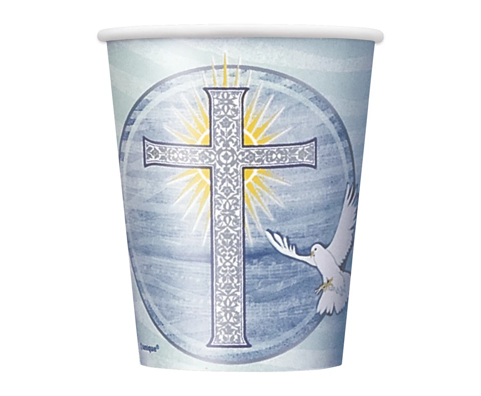 Синие чашки крест синий религиозная благосклонность молитвенная вечеринка крещение мальчика 8 - Изображение 1 из 1