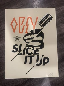 Shepard Fairey Slice It Up Art Print Signed Poster S/N /100 Obey Giant 2014 - Picture 1 of 3