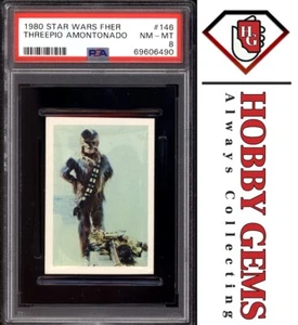 C-3PO CHEWBACCA PSA 8 1980 Star Wars Fher Threepio Amontonado #146 - Picture 1 of 2