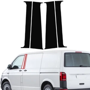 Für VW T5/T6 08-21 Fenster Säulenpfosten Aufkleber Verkleidung Glänzend Schwarz - Picture 1 of 14