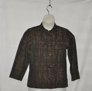 Joan Rivers Jacket with Bracelet Sleeves Size S Brown Multi - Picture 1 of 2
